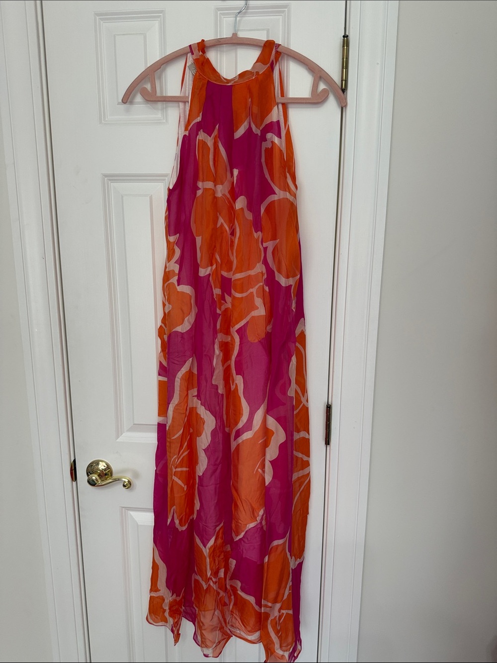 Bellerose Pink & Orange Floral Halter Maxi Dress